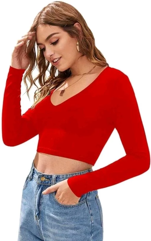 VNeck Full Sleeves Hosiery Top (16"lnches)55 - XL