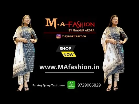 Women Cotton Handwork 3pc kurti Set With Pant - S