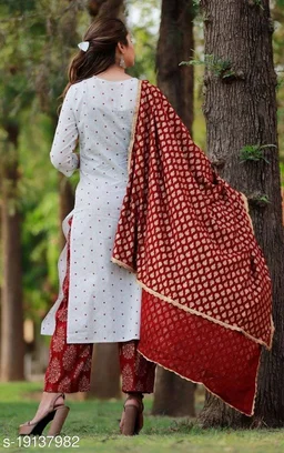 Women Kurti With Palazzo & Dupatta Set - XXL