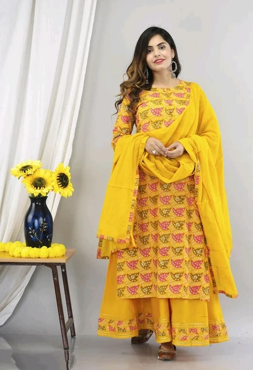 Women Rayon Attractive Kurta with Dupatta set1 - L