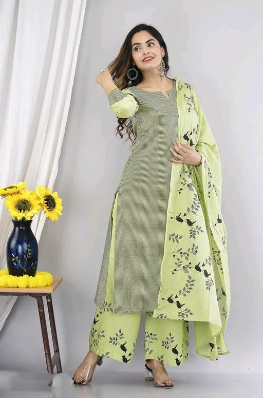 Women Rayon Attractive Kurta with Dupatta set2 - M