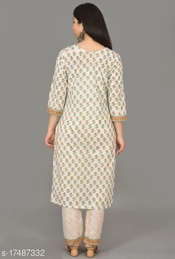 Women's Jaipuri Block Print Cotton Kurta Pant set - XL