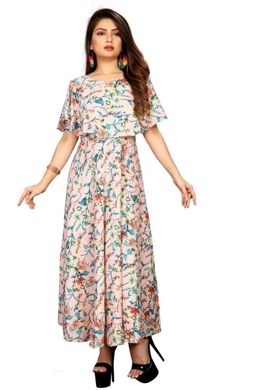 Women's Printed Crepe Dress 3 - L