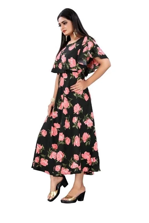 Women's Printed Crepe Dress 4 - L