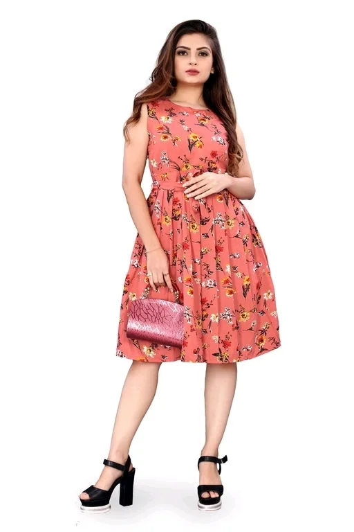 Women's Printed White Crepe Dress 3 - XS