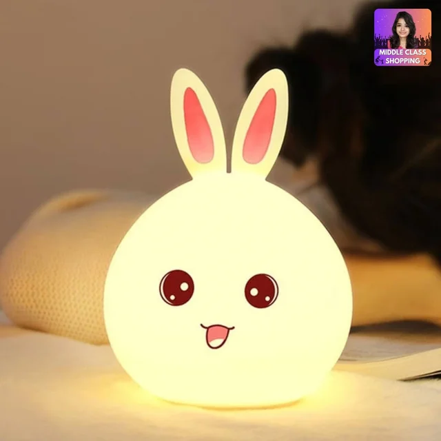 Trending Oaw Super Cute Big Sized Rechargable Color Change Rabbit Head Light (Type C Charging) MC767