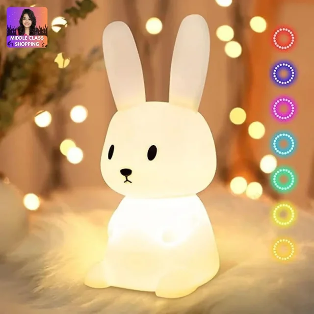 Trending Oaw Super Cute Big Sized Rechargable Color Change Big Ear Rabbit Bunny Light (Type C Charging) MC960