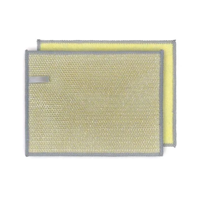 2 in 1 Steel Wire Dishes And Vessels Cleaning Color Cloth MC034