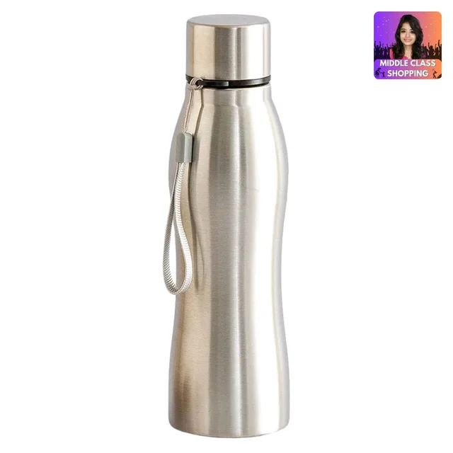 High Quality 1 Litre Stainless Steel Bottle With Carrying Strap MC496