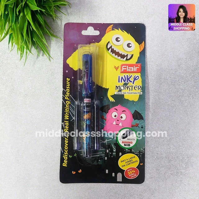 Premium Quality Flair Monster Liquid Ink Round Nib Fountain Pen With 2 Jumpo Catridges MC699