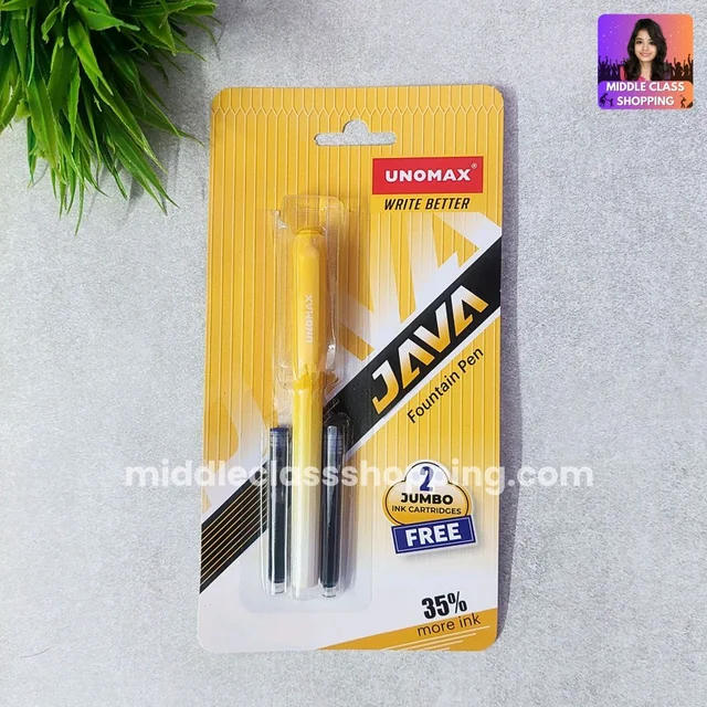Premium Quality Unomax JavaFountain Pen With  Jumpo Ink 2 Catridges MC702