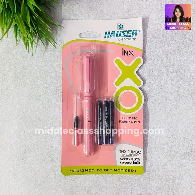 Premium Quality Hauser XO Liquid Ink Fountain Pen With  Jumpo Ink 3 Catridges And Ink Converter MC703