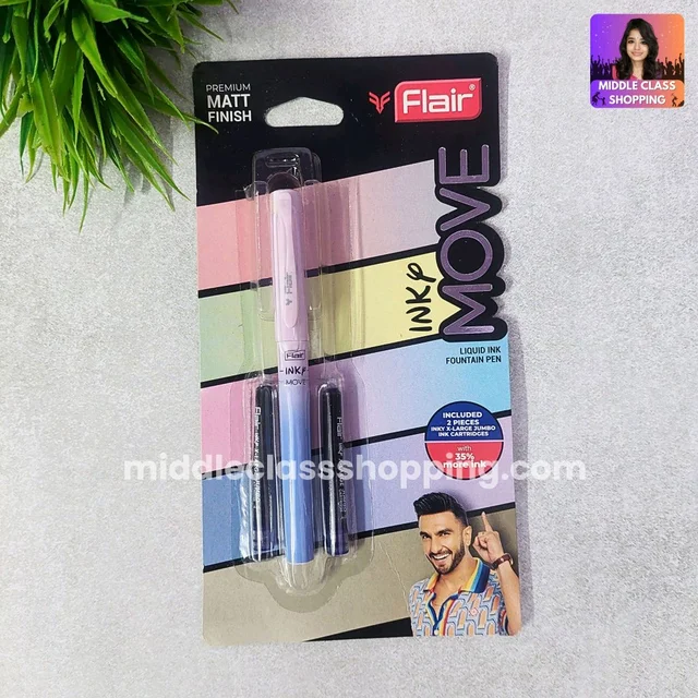Premium Quality Flair Move Gradient Colored Liquid Ink Fountain Pen With Jumpo Ink 2 Catridges MC705