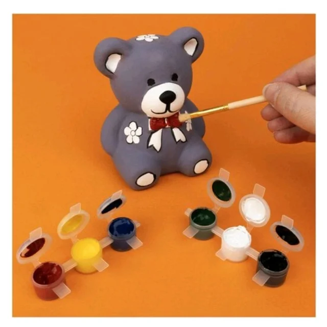 DIY Painting Art Kit With Super Cute Dolls And Teddy Moulds With 3 Colored Paints And Brush With Keychain Holder MC922