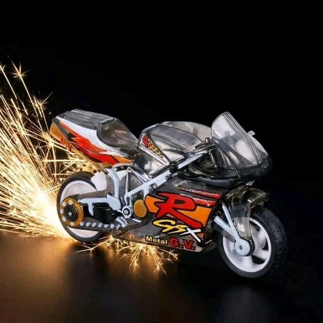 Trending Realistic Detailed Racing Bike With Firey Spark With Keychain Holder