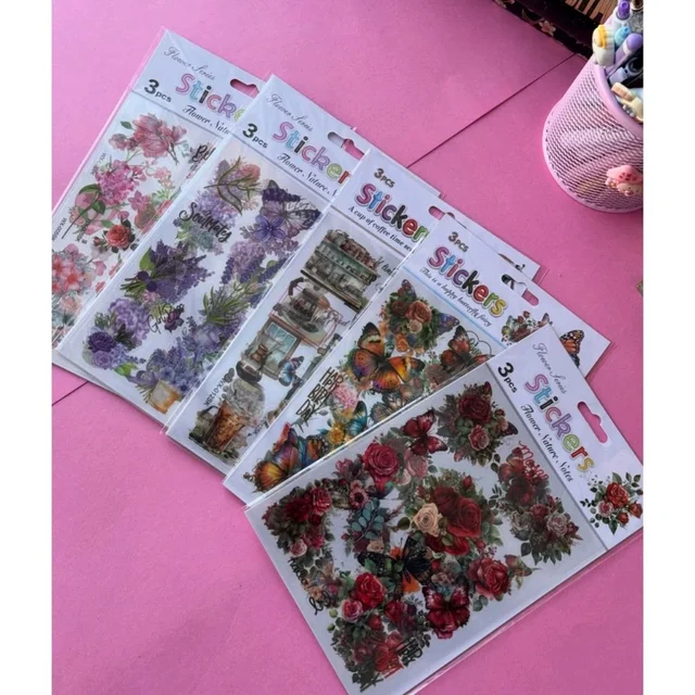 (Pack Of 3) Trending High Quality Super Cute Stickers For Projects, Assignments And Multipurpose Decor (Approx 50 Stickers) MC945