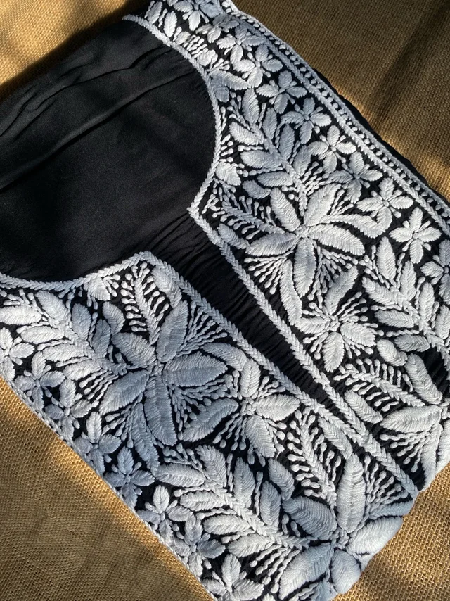 Soft Modal Chikankari Unstiched Dress Material - Unstiched - Unstiched, Black