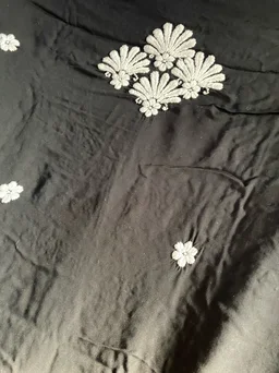 Soft Modal Chikankari Unstiched Dress Material - Unstiched - Unstiched, Black