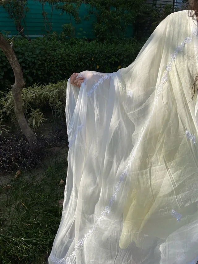 Suroor Chikankari Cheffon Charidar Dupatta