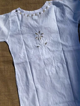 Nanhi Pari - White Chikankari Gotapatti Mulmul Kidswear Set - 30