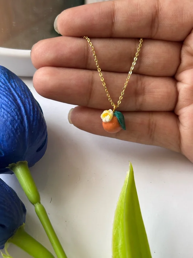Citrus Bloom Charm Necklace (18K Carat Gold Plated)