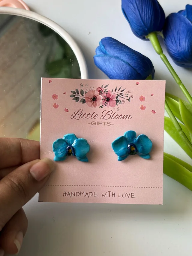 Aqua Orchid Studs🦋✨