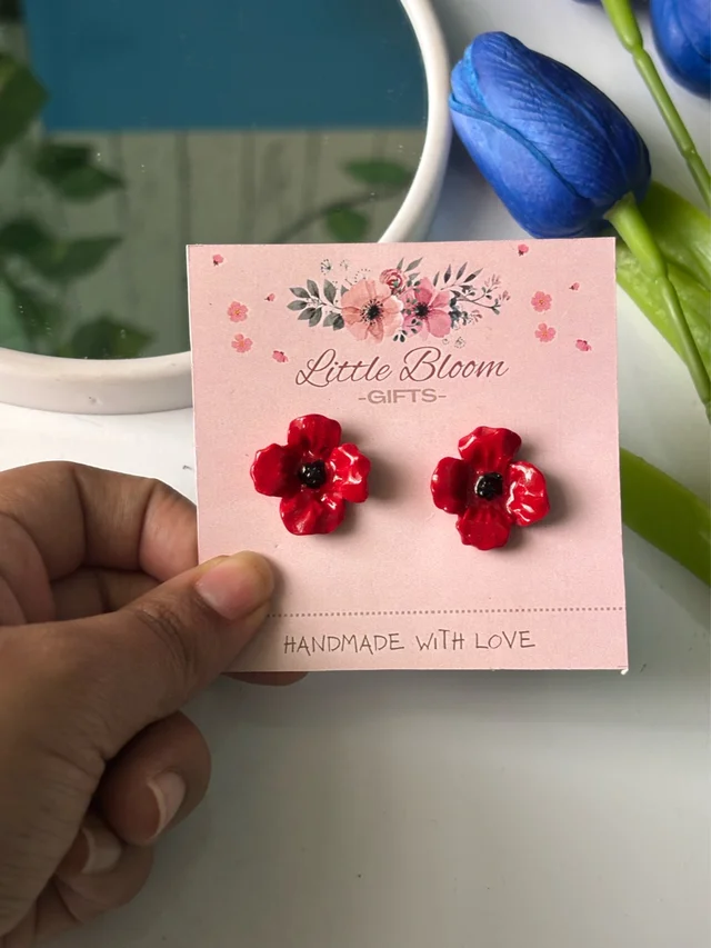 Scarlet Bloom Studs