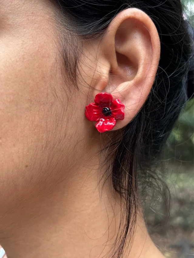 Scarlet Bloom Studs