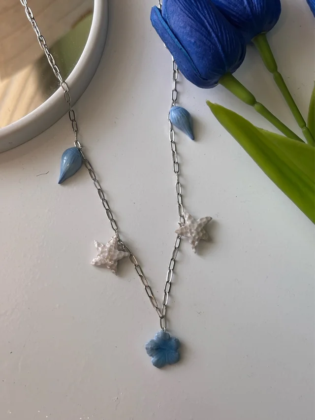 Blue Ocean Charm Necklace🌊🐚✨