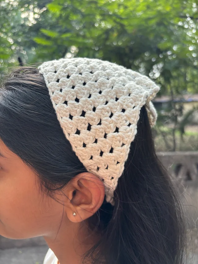Boho Crochet Bandana