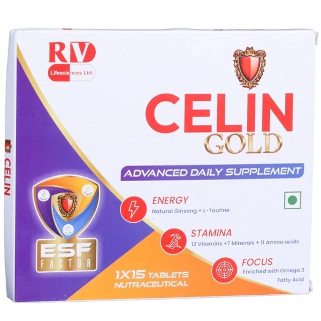 RV Lifesciences Limited Celin Gold Tablets (15tab) Advanced Daily Supplement - 15 Tablets