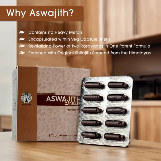 Arya Vaidya Pharmacy (AVP) Aswajith Capsules (100caps) - 100 Capsules