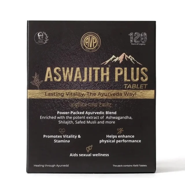 Arya Vaidya Pharmacy (AVP) Aswajith Plus Tablets (100teb)