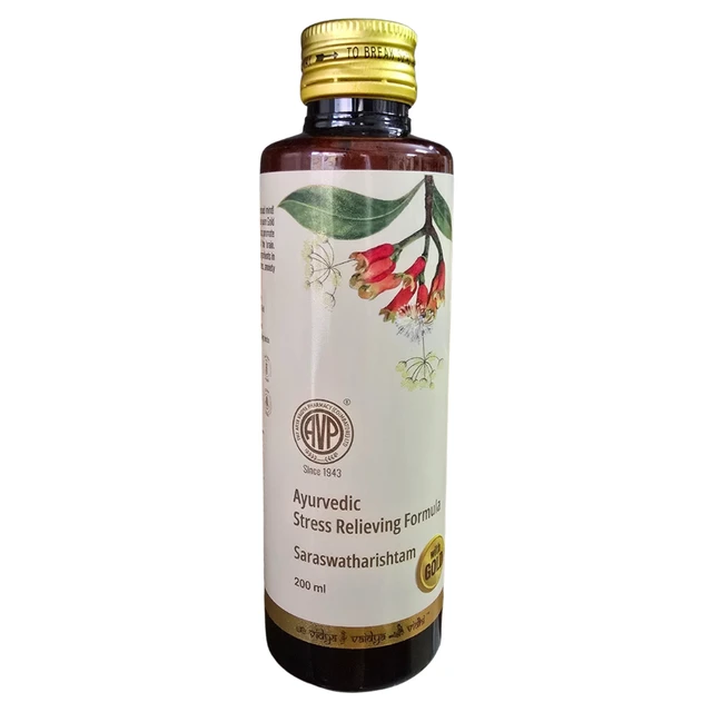 Arya Vaidya Pharmacy (AVP) Saraswatharishtam with Gold (200ml) - 200 ml