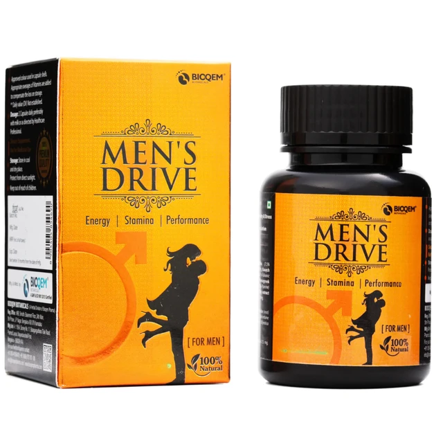 BIOQEM BOTANICALS Bioqem Pharma Men's Drive (30caps) | Veg Capsule for Stamina, Energy & Performance - 30 Capsules