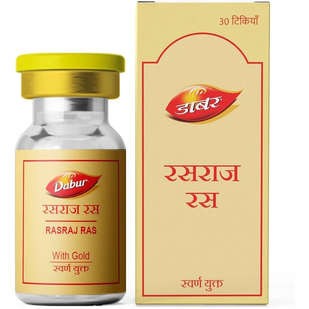 Dabur Rasraj Ras with Gold (30 Tabs) - Nerve & Vata Care | Ayush Pharmacy