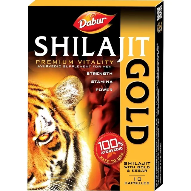 Dabur India Ltd Dabur Shilajit Gold Capsules (10Caps) + 2caps Free - 10 Capsules