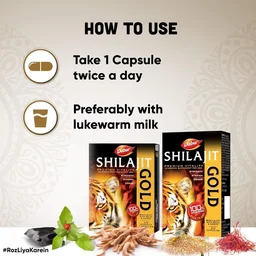 Dabur India Ltd Dabur Shilajit Gold Capsules (10Caps) + 2caps Free - 10 Capsules