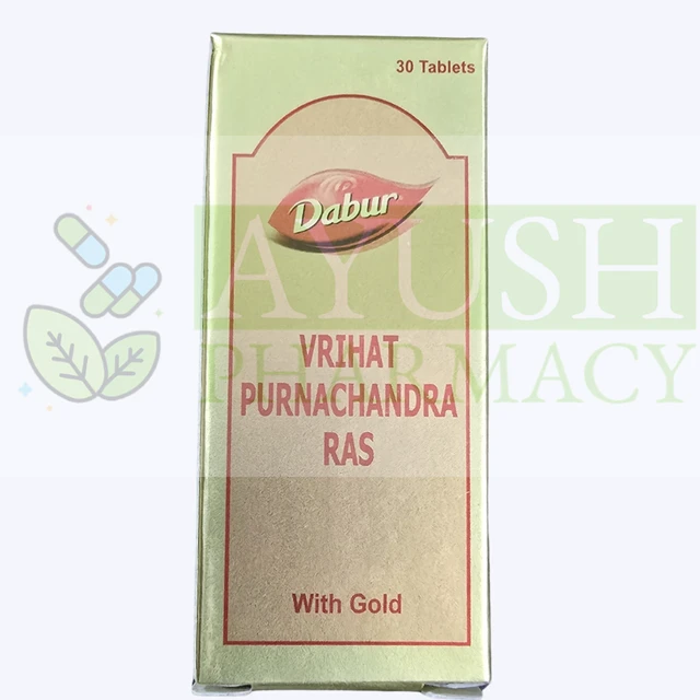 Dabur Vrihat Purnachandra Ras with Gold (30tab) - 30 Tablets