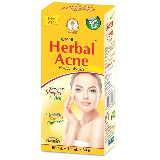 Omnipotents Pharmaceuticals Omni Herbal Acne Face Wash (60ml)