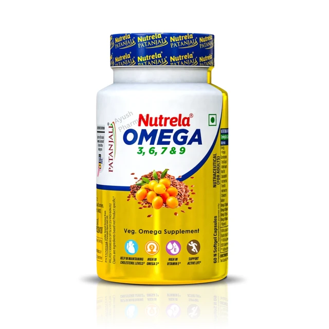 Patanjali Foods Limited Patanjali Nutrela Organic Omega 3,6,7 & 9 Veg Soft Gel Capsule (60Caps)