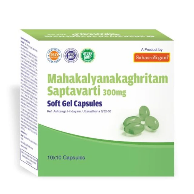 Sahasrayogam Sahasrayogam Mahakalyanaka Ghritam Saptavarti 300 mg (100caps)