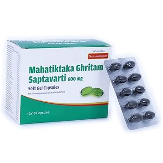 Sahasrayogam Mahatiktha Gritham Saptavarti 600 mg (100caps)