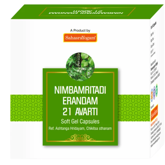 Sahasrayogam Nimbamritadi Erandam 21 Avarti 600mg (100caps)