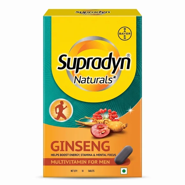 Bayer Pharmaceuticals Pvt Ltd Supradyn Naturals Ginseng Tablet with Grape Seed Extract (10teb) - 10 Tablets