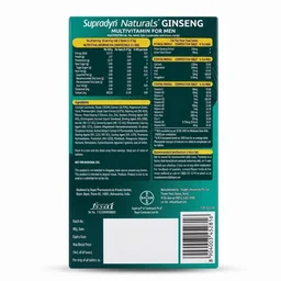 Bayer Pharmaceuticals Pvt Ltd Supradyn Naturals Ginseng Tablet with Grape Seed Extract (10teb) - 10 Tablets