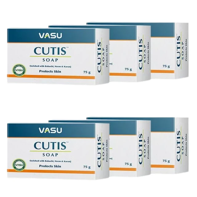 Vasu Healthcare Vasu Cutis Soap (75gm) (Pack Of 6) - Pack Of 6