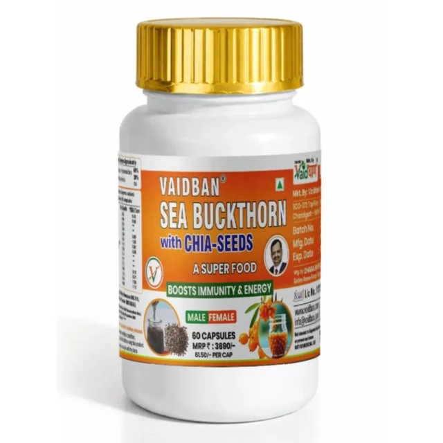 Vaidban Ayurvedic Bhawan Vaidban Sea Buckthorn with Chia Seeds Capsules (60Caps)