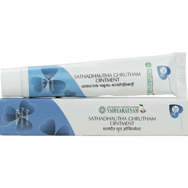 Vaidyaratnam Oushadhasala Pvt. Ltd. Vaidyaratnam Sathadhautha Ghrutham Ointment (20gm)