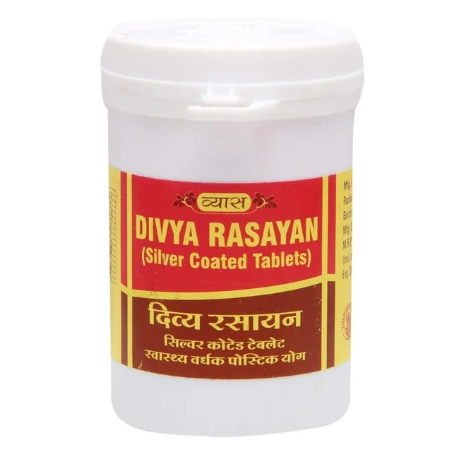 Vyas Pharmaceuticals Vyas Divya Rasayan Vati (Silver Coated) Tablet (100tab) - 100 Tablets